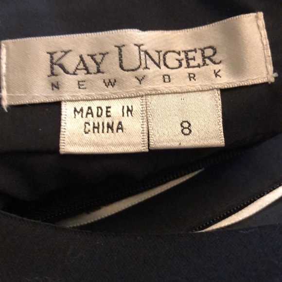 Kay Unger Black Sleeveless Belted Dress - Picture 7 of 10